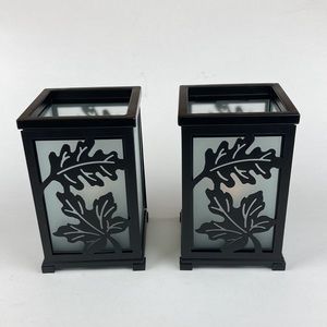 Partylite Glass & Metal Leaf Luminaries